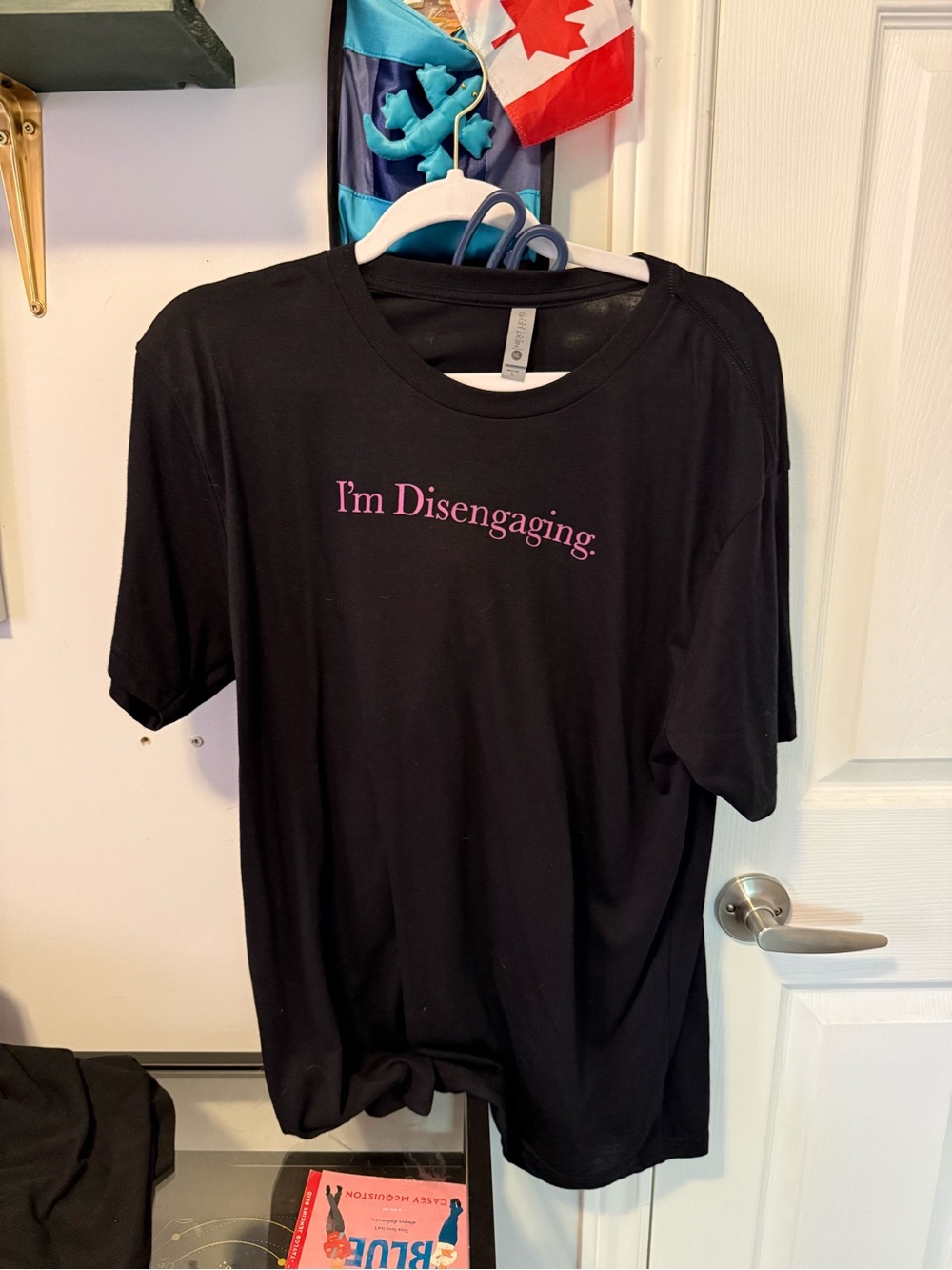 Black Graphic Tee "I'm Disengaging" Meredith Marks